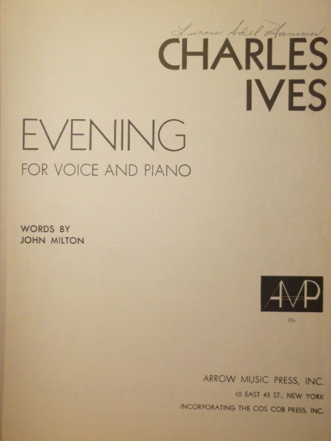 COLLECTION: Three Songs by Charles Ives