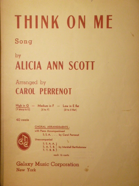 COLLECTION: Two Songs by Alicia Ann Scott
