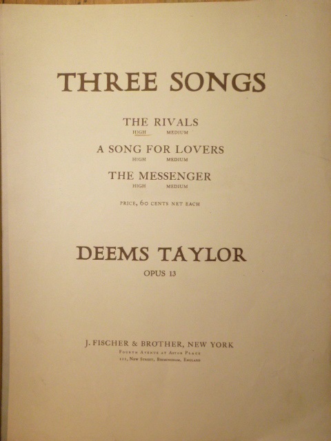 COLLECTION: Three Songs Op. 13