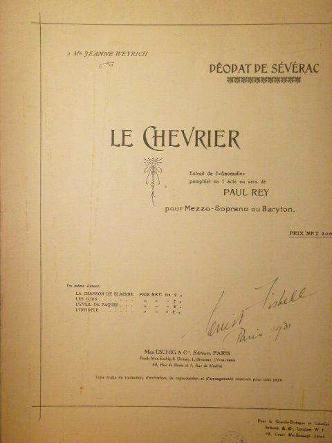 COLLECTION: Two Song by de Severac