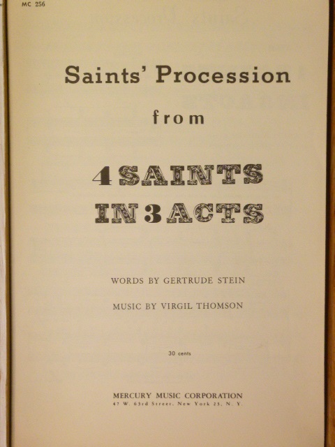Saints' Procession (from '4 Saints in 3 Acts')
