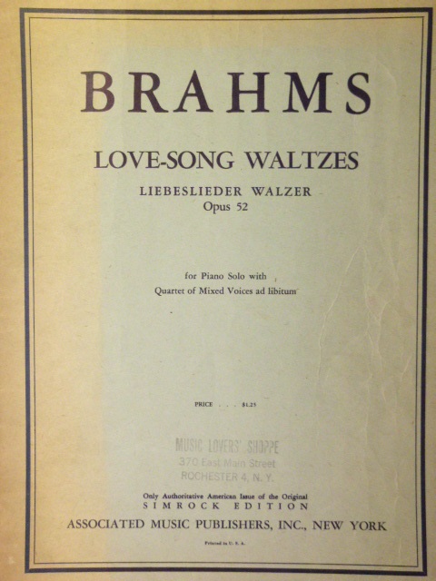 Liebeslieder Walzer Op. 52