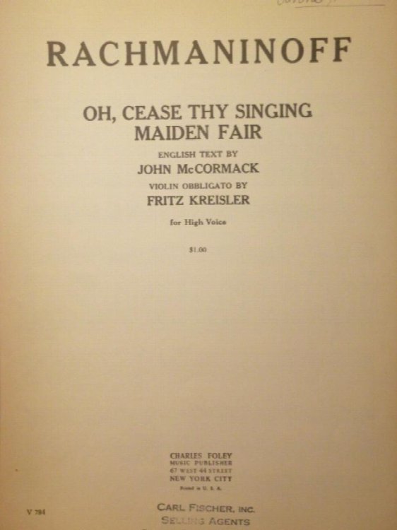 Oh, Cease Thy Singing Maiden Fair