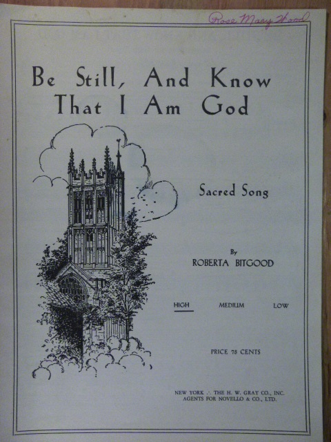 Be Still, And Know That I Am God