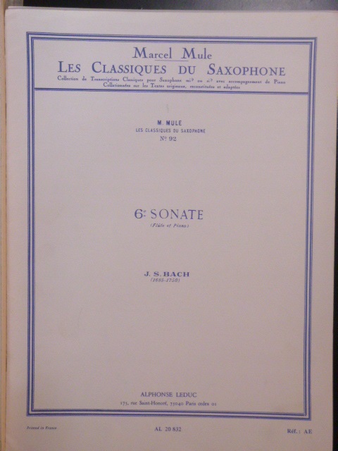 Sixth Sonata (adapted for Saxophone)