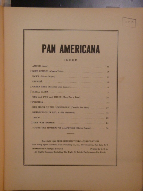 ALBUM: Pan Americana [No. 1]