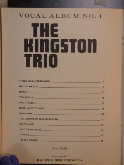 ALBUM: The Kingston Trio Vocal Album No. 1