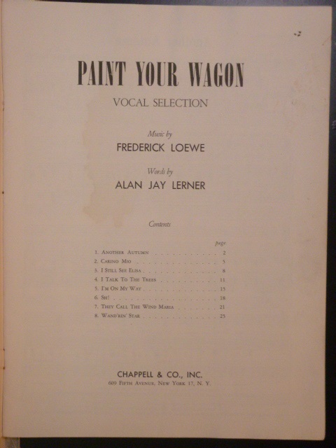 Vocal Selections: Paint Your Wagon