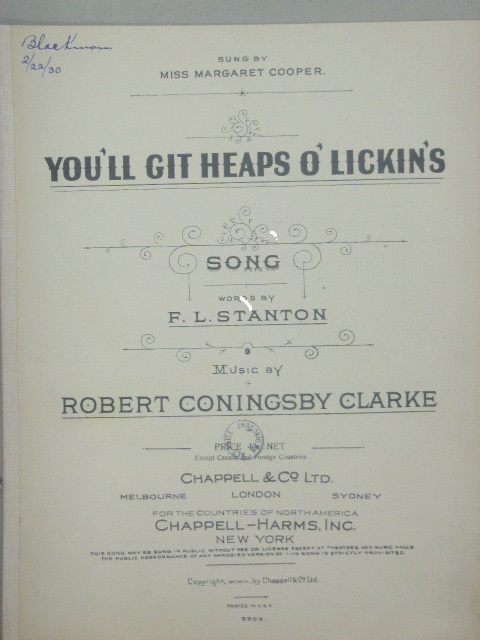 You'll Git Heaps O' Lickin's