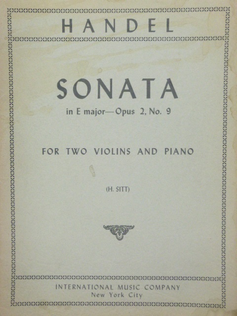 Sonata in E Marjor-Opus 2, No. 9