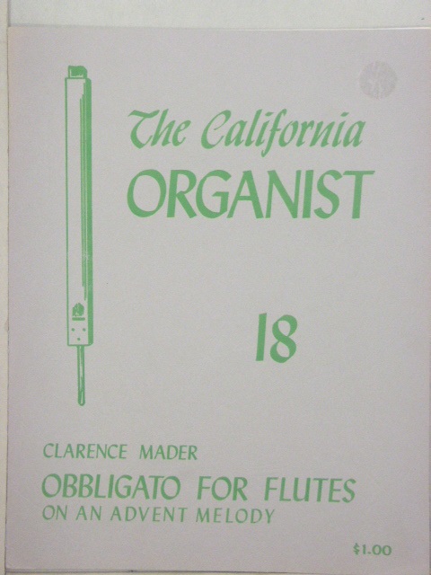 Obbligato for Flutes on an Advent Melody (for Organ solo)