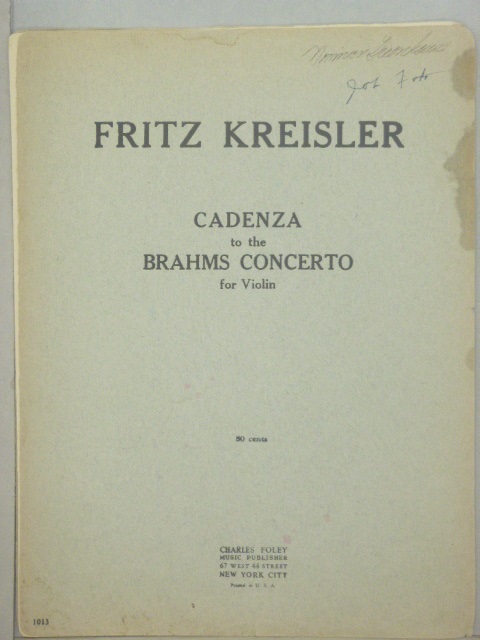 Cadenza to Brahms Violin Concerto
