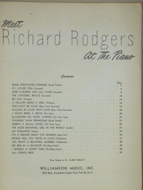 ALBUM: Meet Richard Rodgers at the Piano