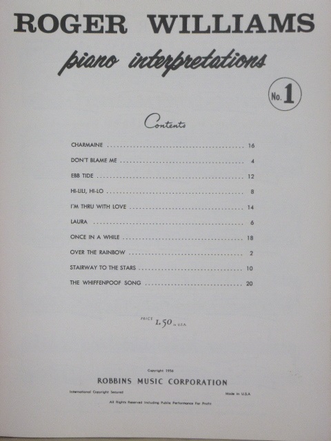 ALBUM: Roger Williams Piano Interpretations No. 1
