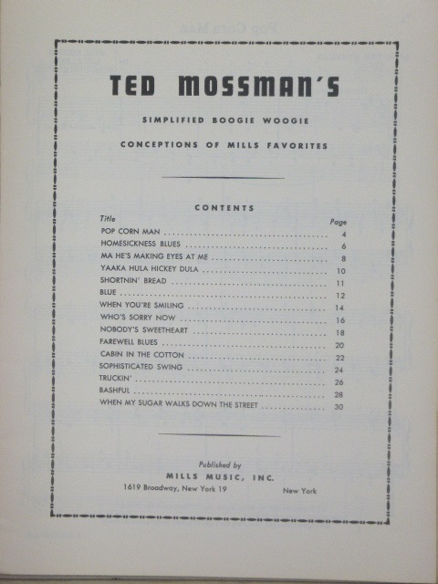 ALBUM: Ted Mossman's Simplified Boogie Woogie