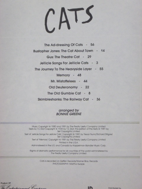 ALBUM: Musical Selection: Cats (easy piano)