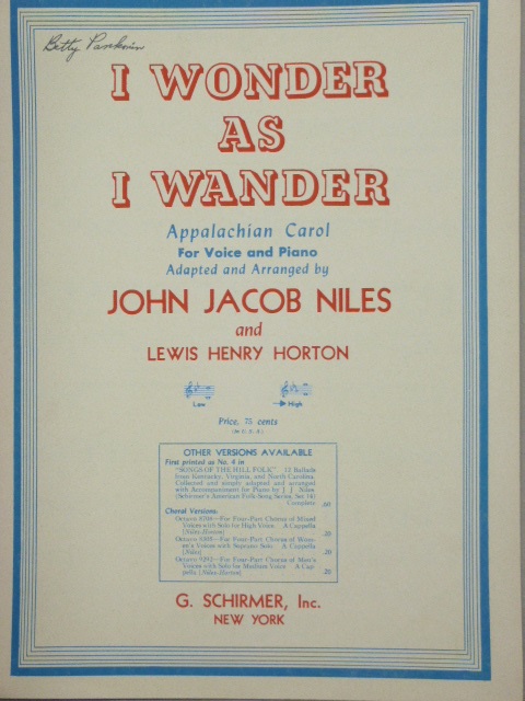 I Wonder As I Wander