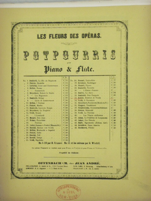 Potpourri of music from: Beatrice di Tenda