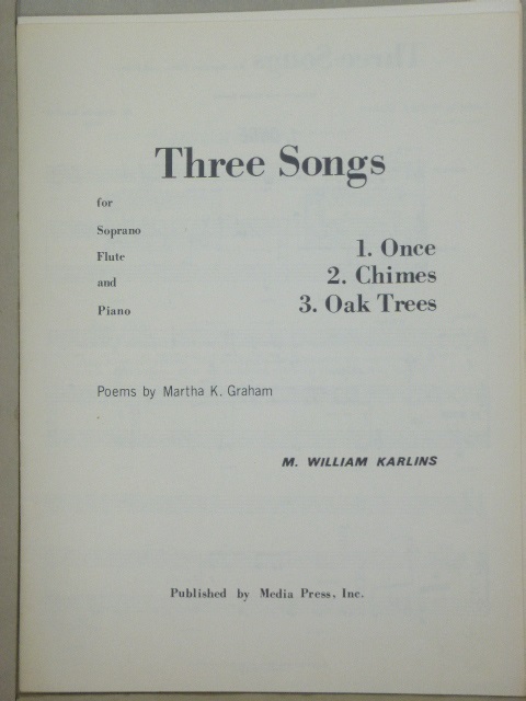 Three Songs for Soprano, Flute, and Piano