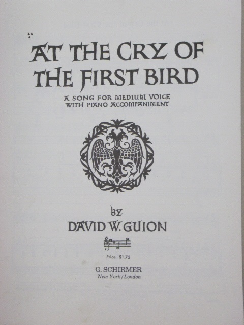 At the Cry of the First Bird