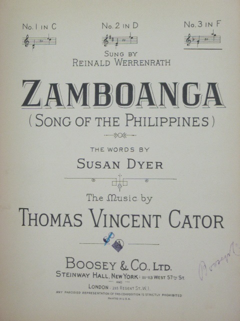 Zamboanga (Song of the Philippines)
