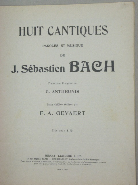 ALBUM: Huit Cantiques