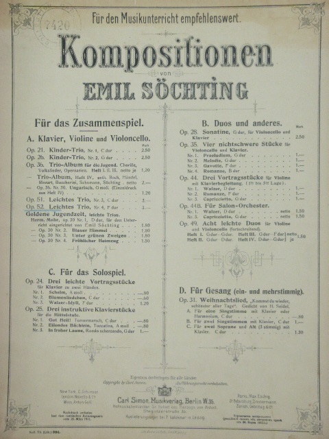 Leichtes Trio Op. 52 No. 4