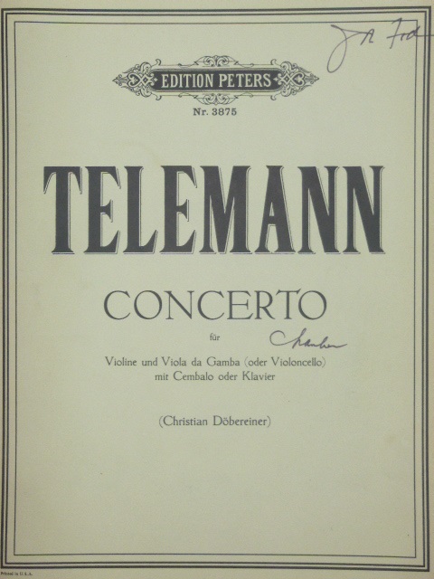 Concerto for Violin, Viola da Gamba with Cembalo