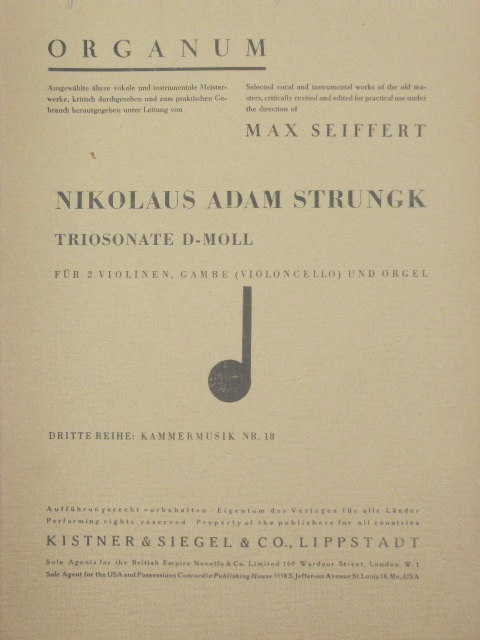 Triosonate in D minor fro Two Violins, Gambe and Organ