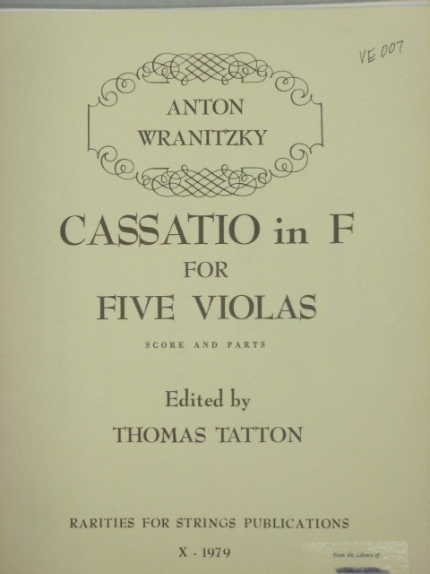 Cassatio in F for Five Violas