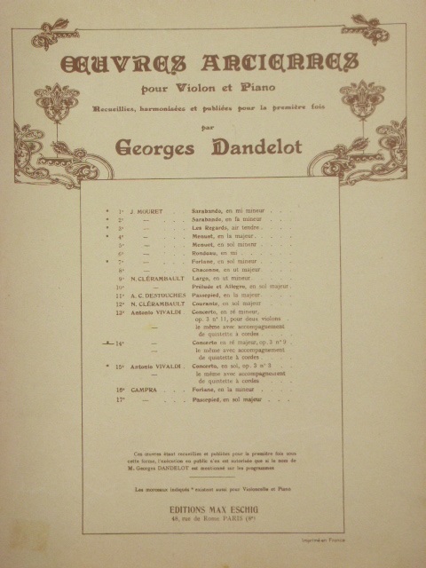 Concerto in D Major Op. 3 No. 9