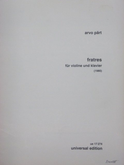 Fratres for Violin and Piano