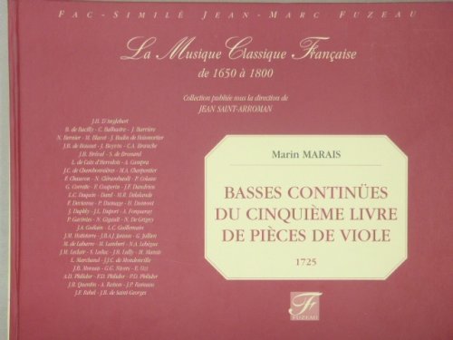 Basses Continues du Cinquieme Livre de Pieces de Viole
