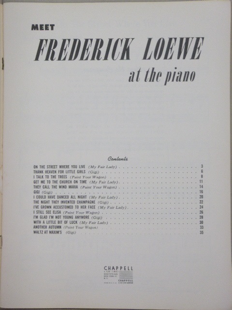 Meet Frederick Loewe At the Piano