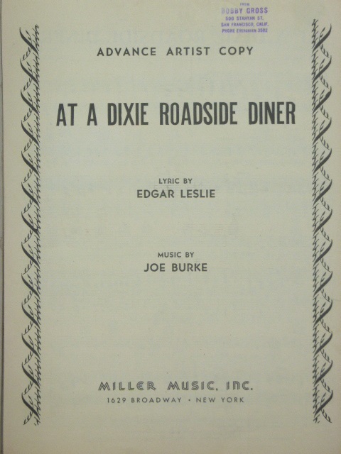 At a Dixie Roadside Diner