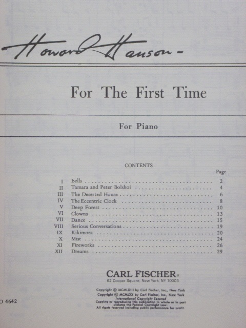 For the First Time (Suite)