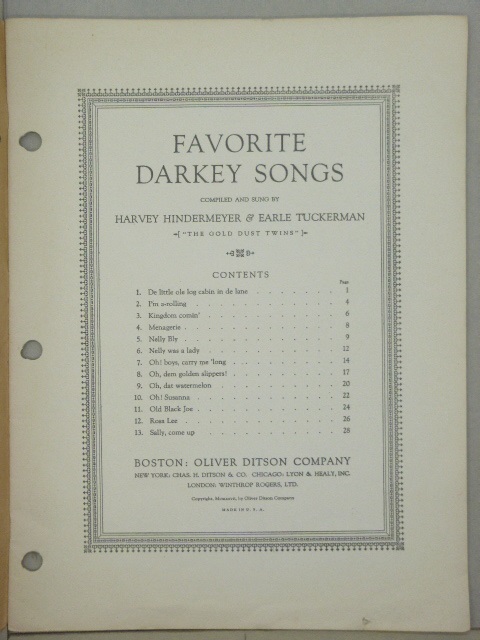 ALBUM: Favorite Darkey Songs