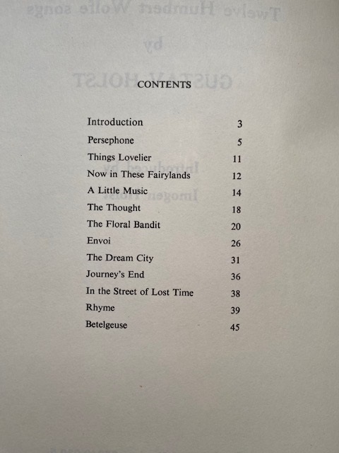 Twelve Humbert Wolfe Songs