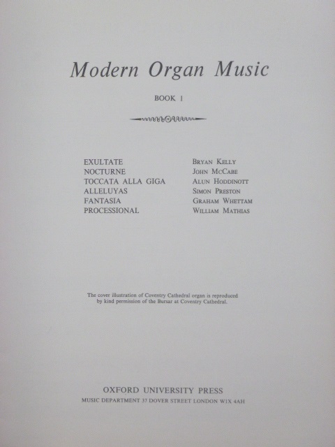 ALBUM: Modern Organ Music Bk. 1