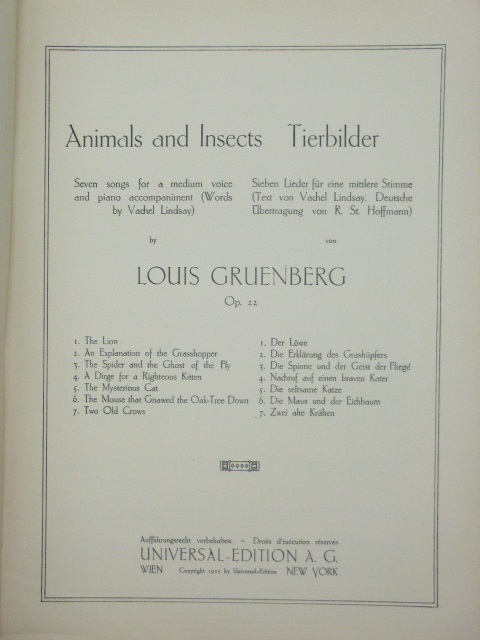 Animals and Insects Op. 22