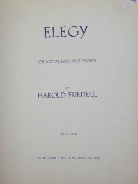 Elegy for Violin, Harp, and Organ