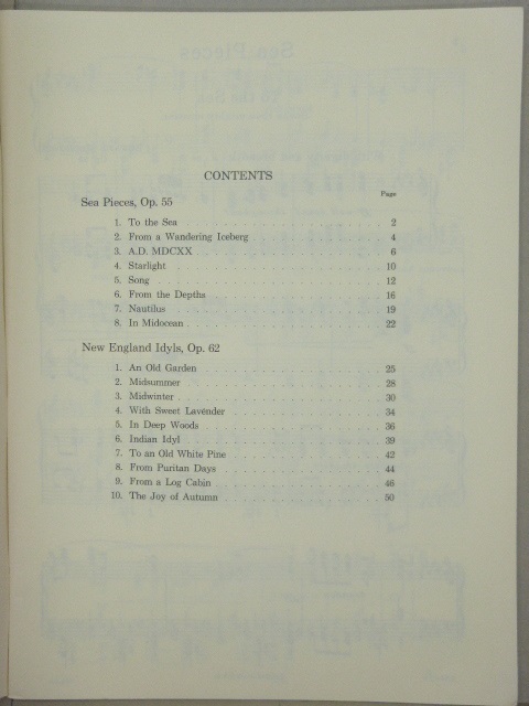 ALBUM: Sea Pieces Op.55 New England Idyls Op.62