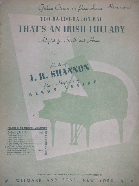 That's an Irish Lullaby