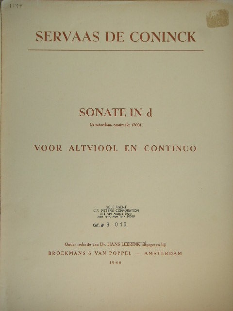 Sonate in D for Viola and Continuo