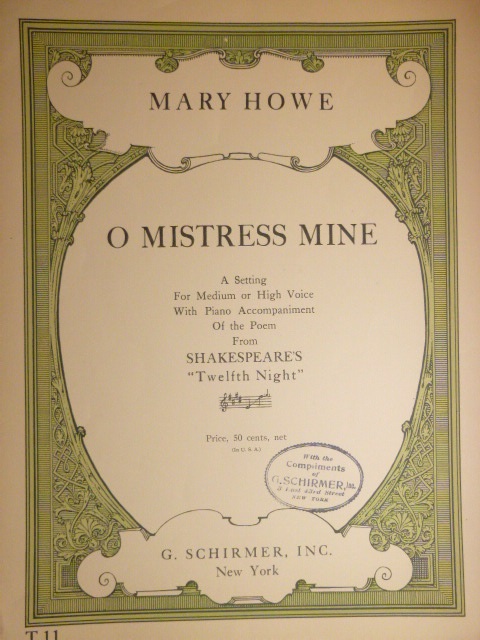 O Mistress Mine