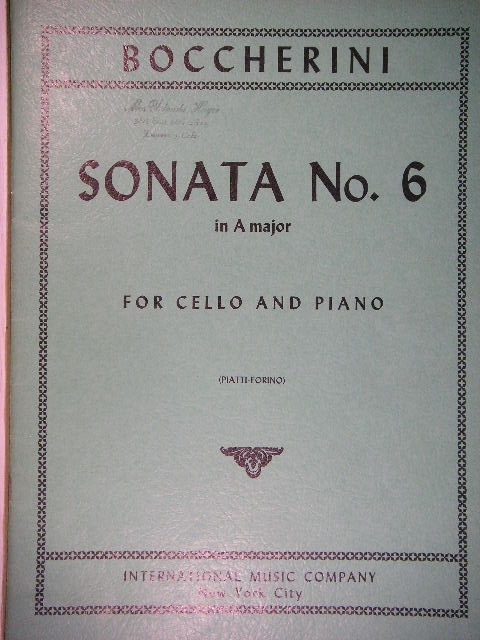 Sonata No. 6 in A major For Cello and Piano