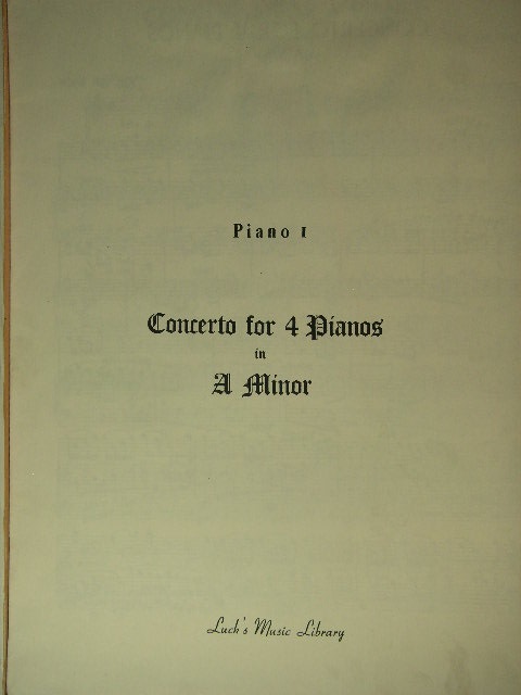 Concerto for Four Pianos