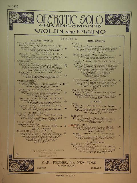 Il Trovatore (Fantasy for Violin/Piano)