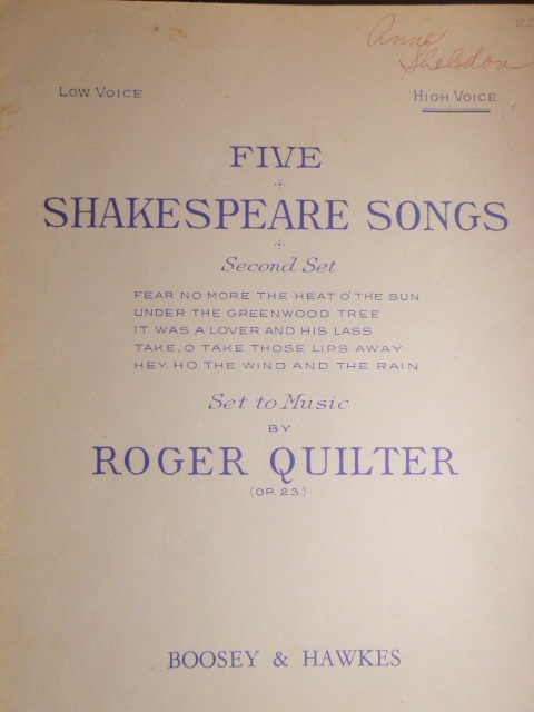 Five Shakespeare Songs (Second Set)