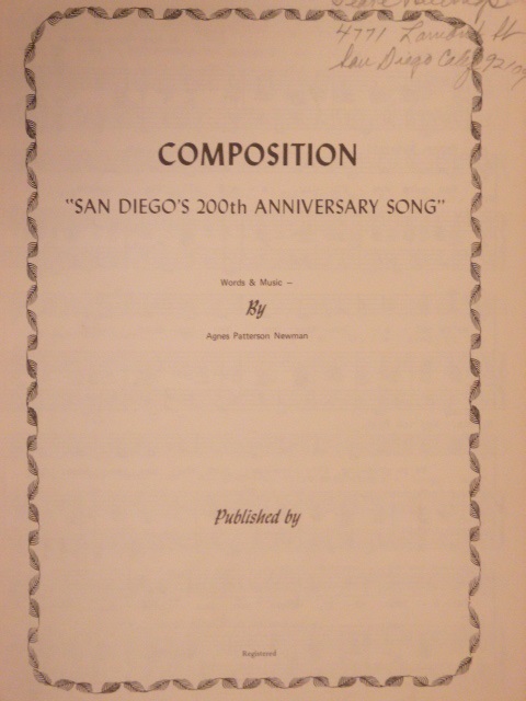 San Diego's 200th Anniversary Song
